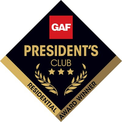 GAF President's Club - The Roofers 2022 Award winner