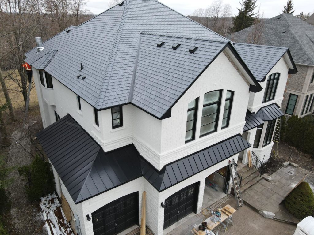 Synthetic slate roof installation on a residential home a project by The Roofers in the Greater Toronto Area