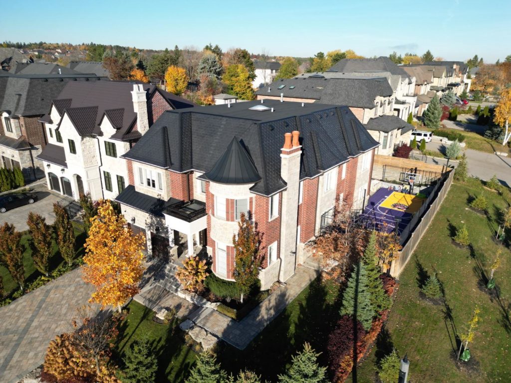 Synthetic slate roof on a luxury residential home a project by The Roofers in the Greater Toronto Area